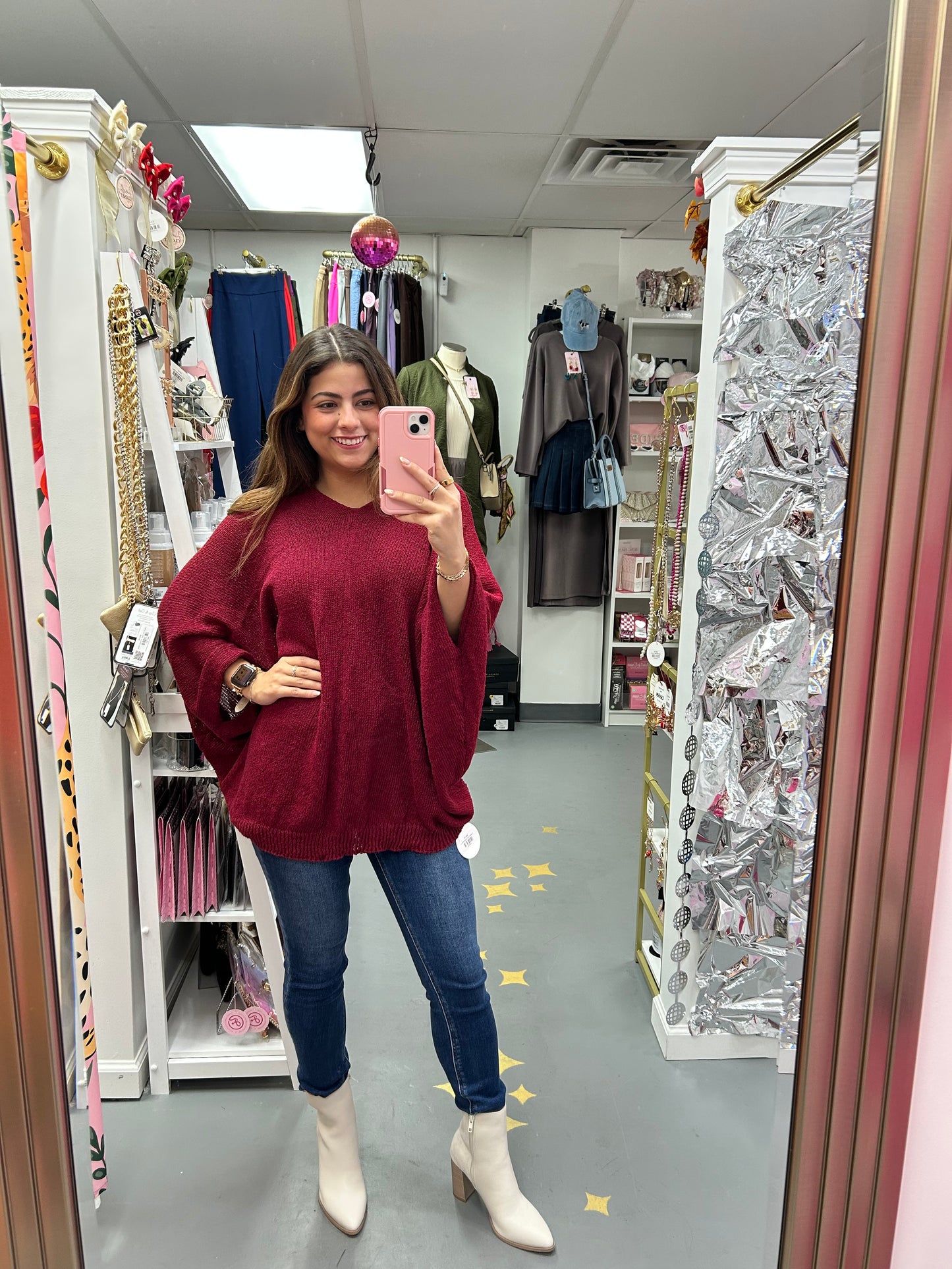 Crossover Knit Cardigan Wine