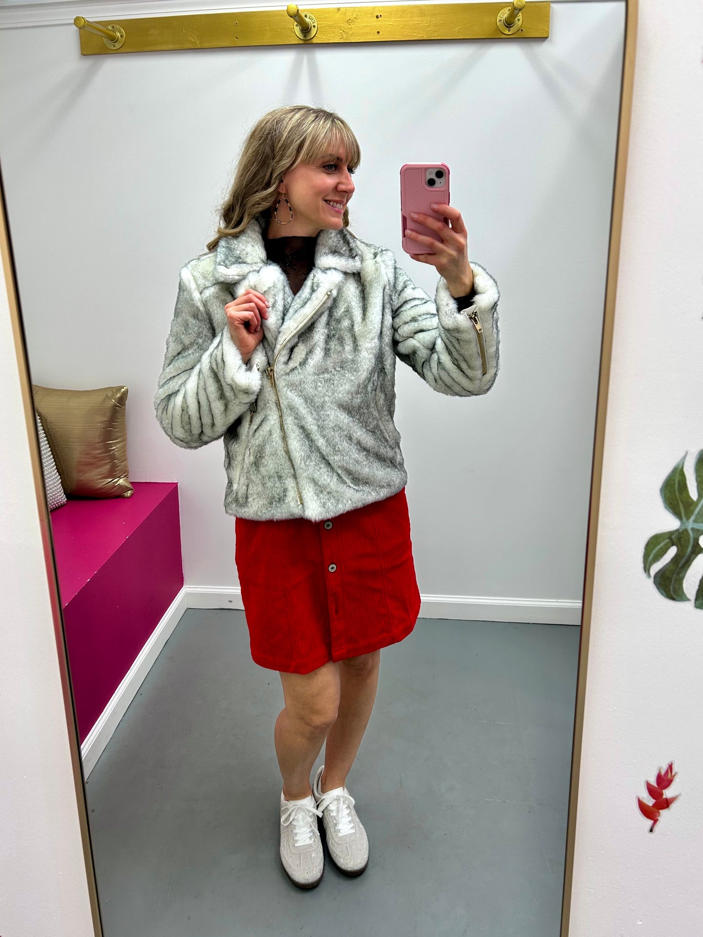 Faux Fur Jacket Gray