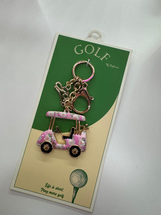 Pink Golf Cart Bag Charm