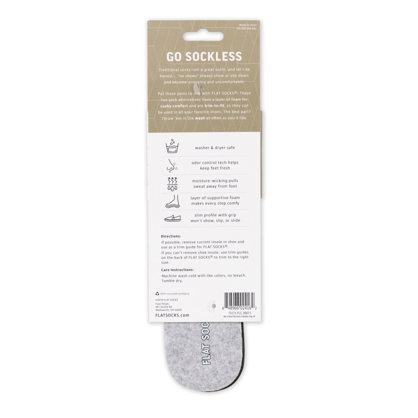 Flat Socks Light Gray