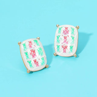 Mahjong Tile Stud Earrings