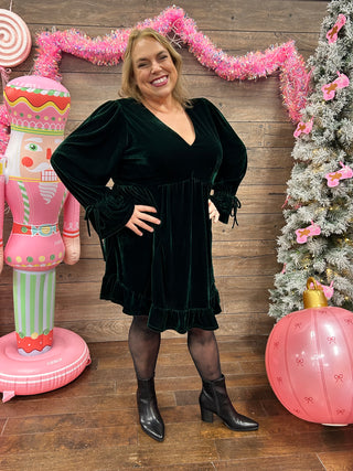 Curvy Velvet Dress Emerald