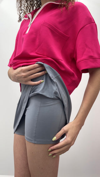 High Waist Skort Gray