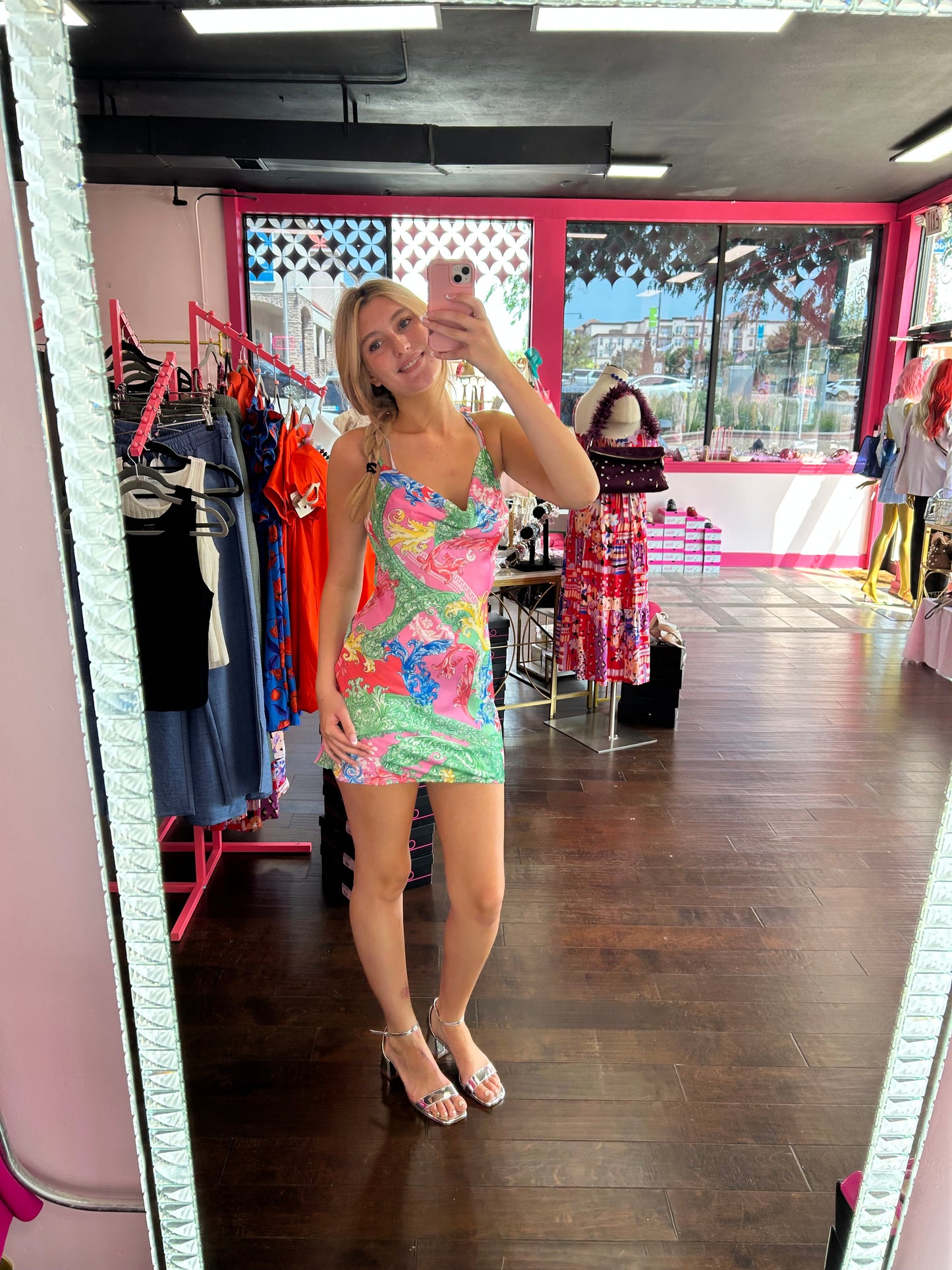 Satin Mini Dress Paradise Vibes