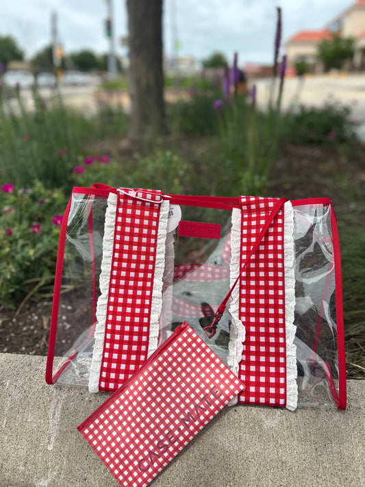 Cherry Gingham Jelly Tote