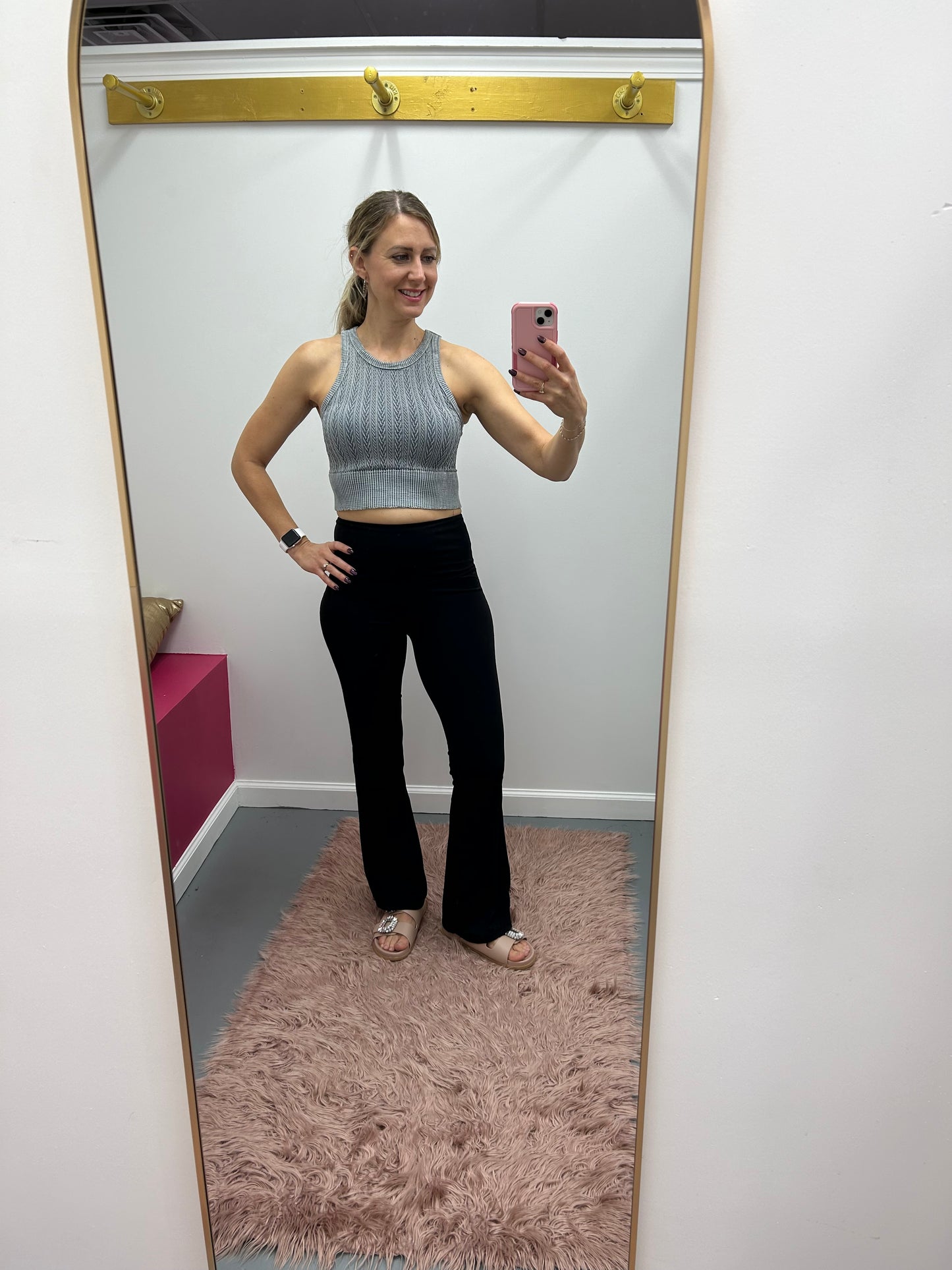 Cable Knit Cami Gray