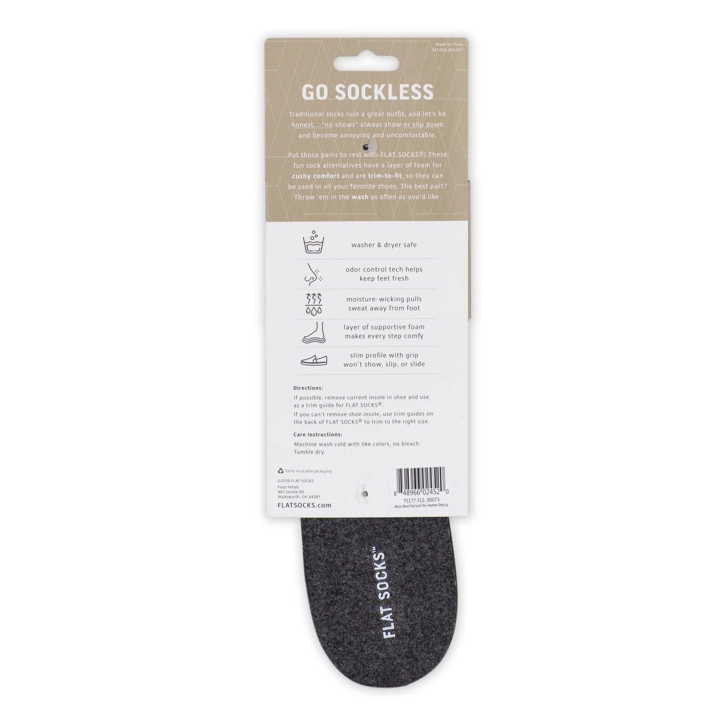 Flat Socks Dark Gray