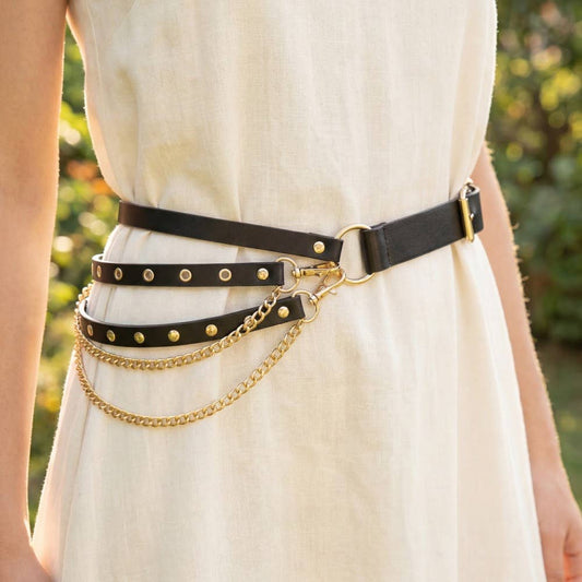 Studded Drape Belt