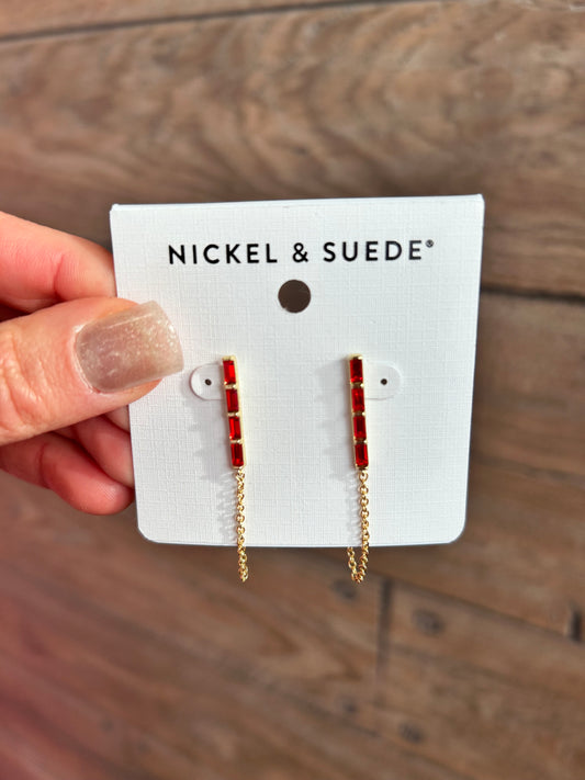 Red Lucia Statement Earrings