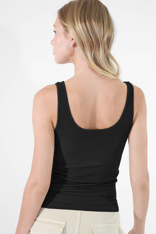Ribbed Reversible Tank Black