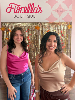 Satin Cowl Crop Cami Champagne
