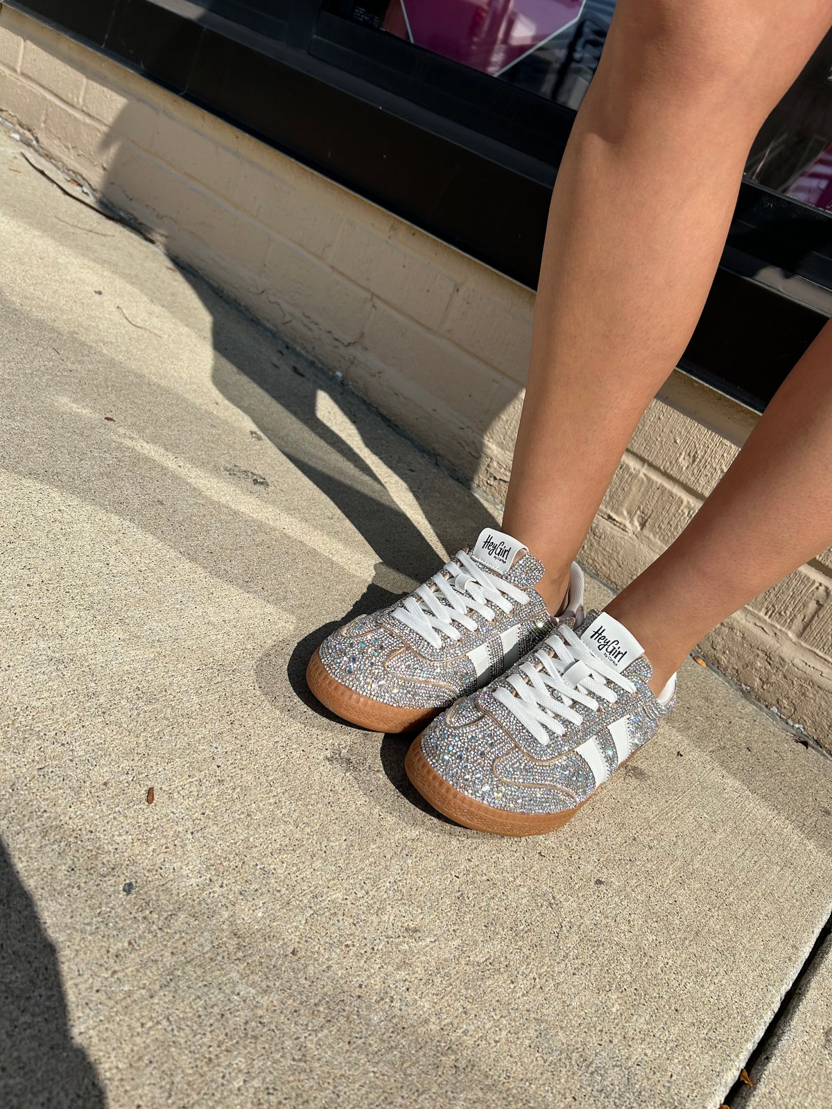 Rhinestone Sneakers Cream