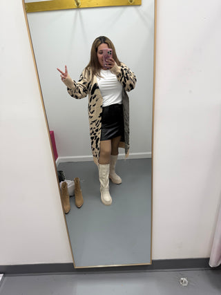 Abstract Animal Print Cardigan