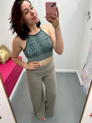 V Waist Soft Pants Stone