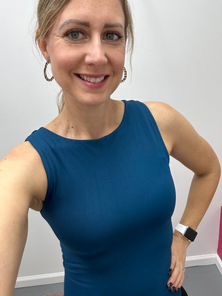 Boat Neck Tank Dark Teal