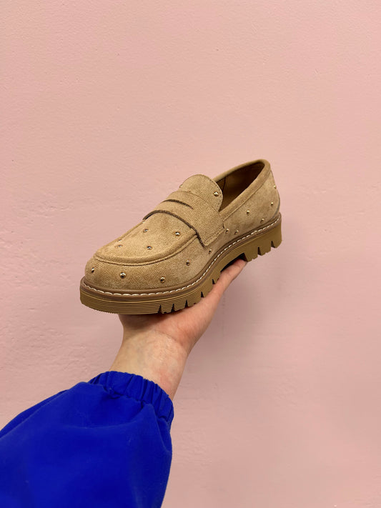 Tan Studded Loafer