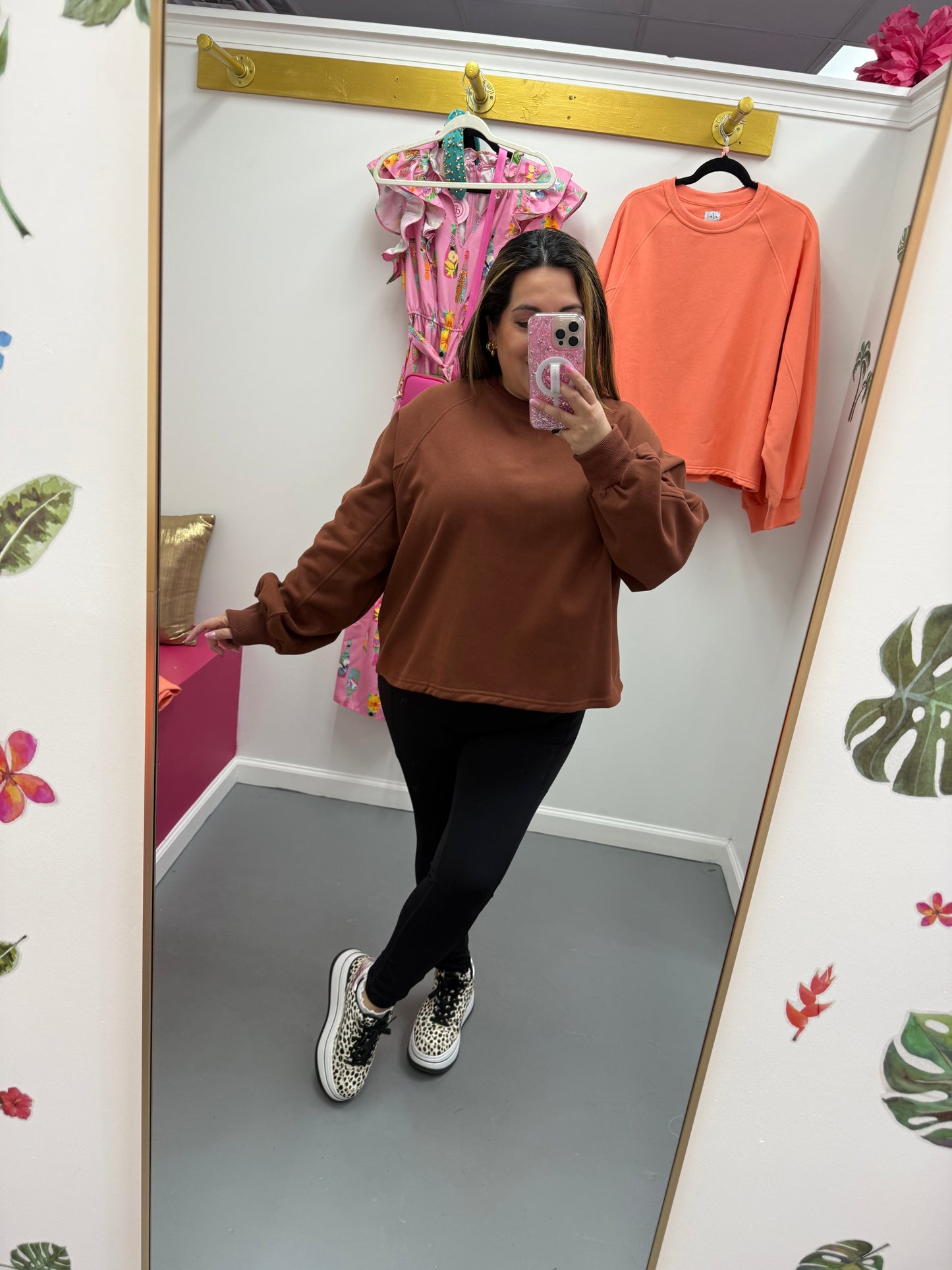 Balloon Sleeve Sweatshirt Cocoa
