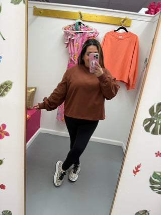 Balloon Sleeve Sweatshirt Cocoa