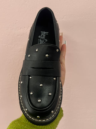 Black Studded Loafer