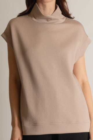 Luxe Mock Neck Top Taupe