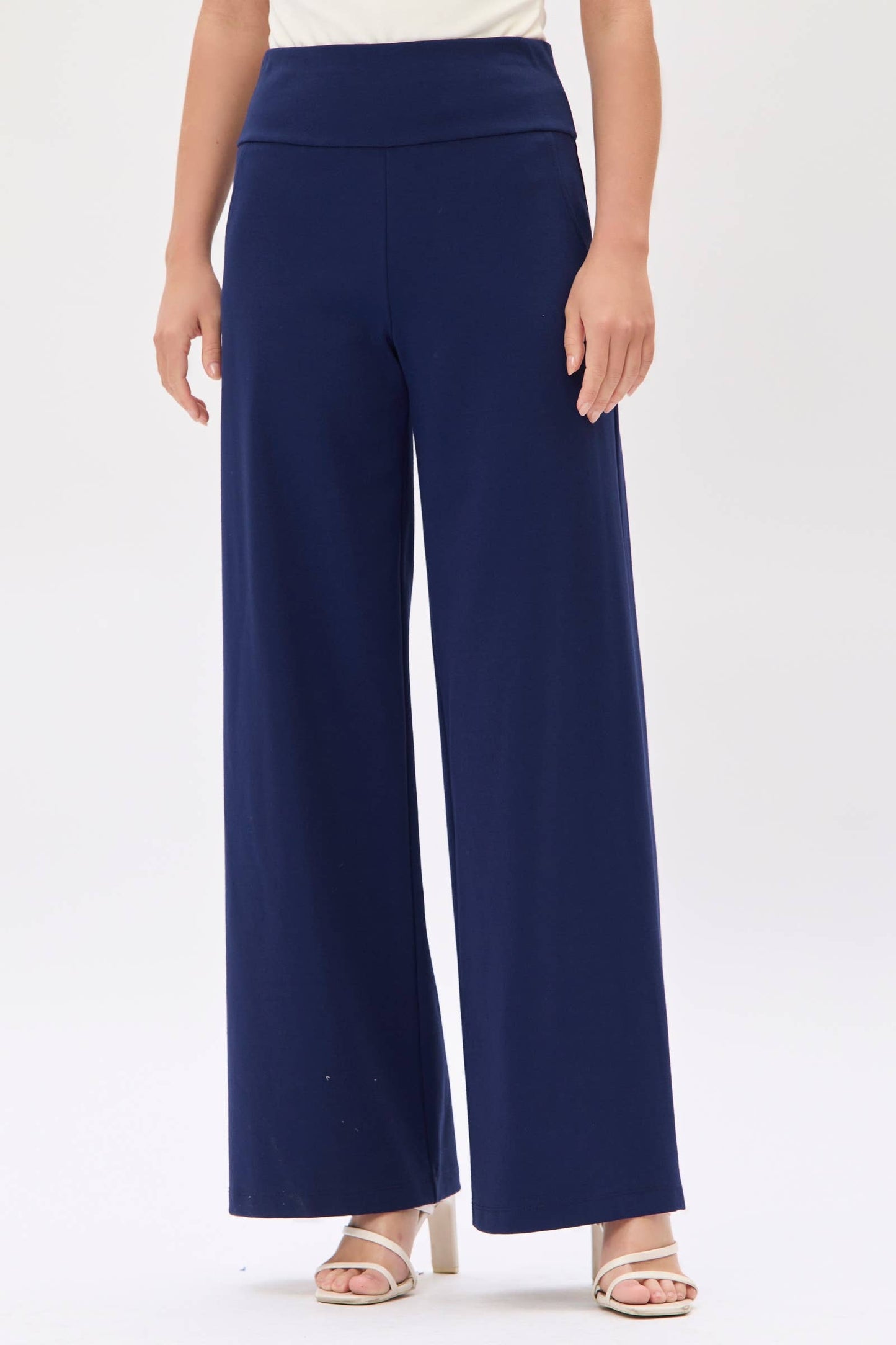 Ponte Wide Pants 31" Navy