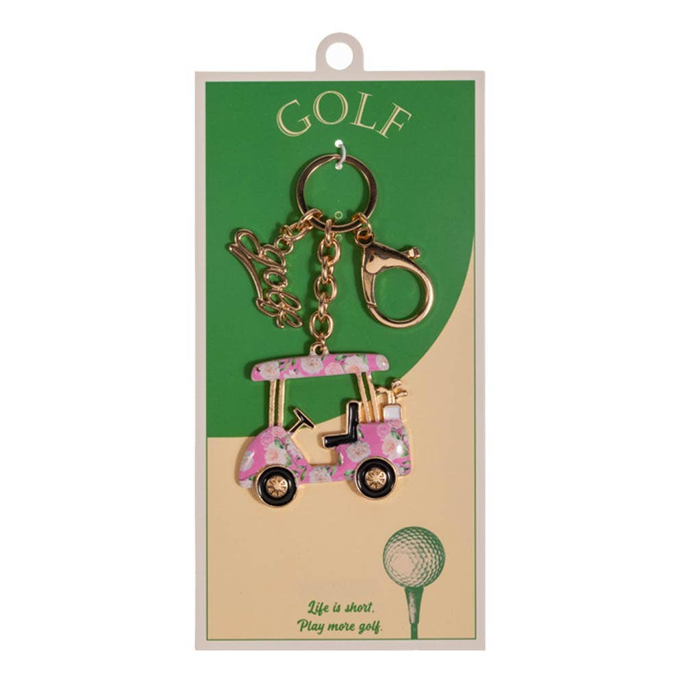 Pink Golf Cart Bag Charm