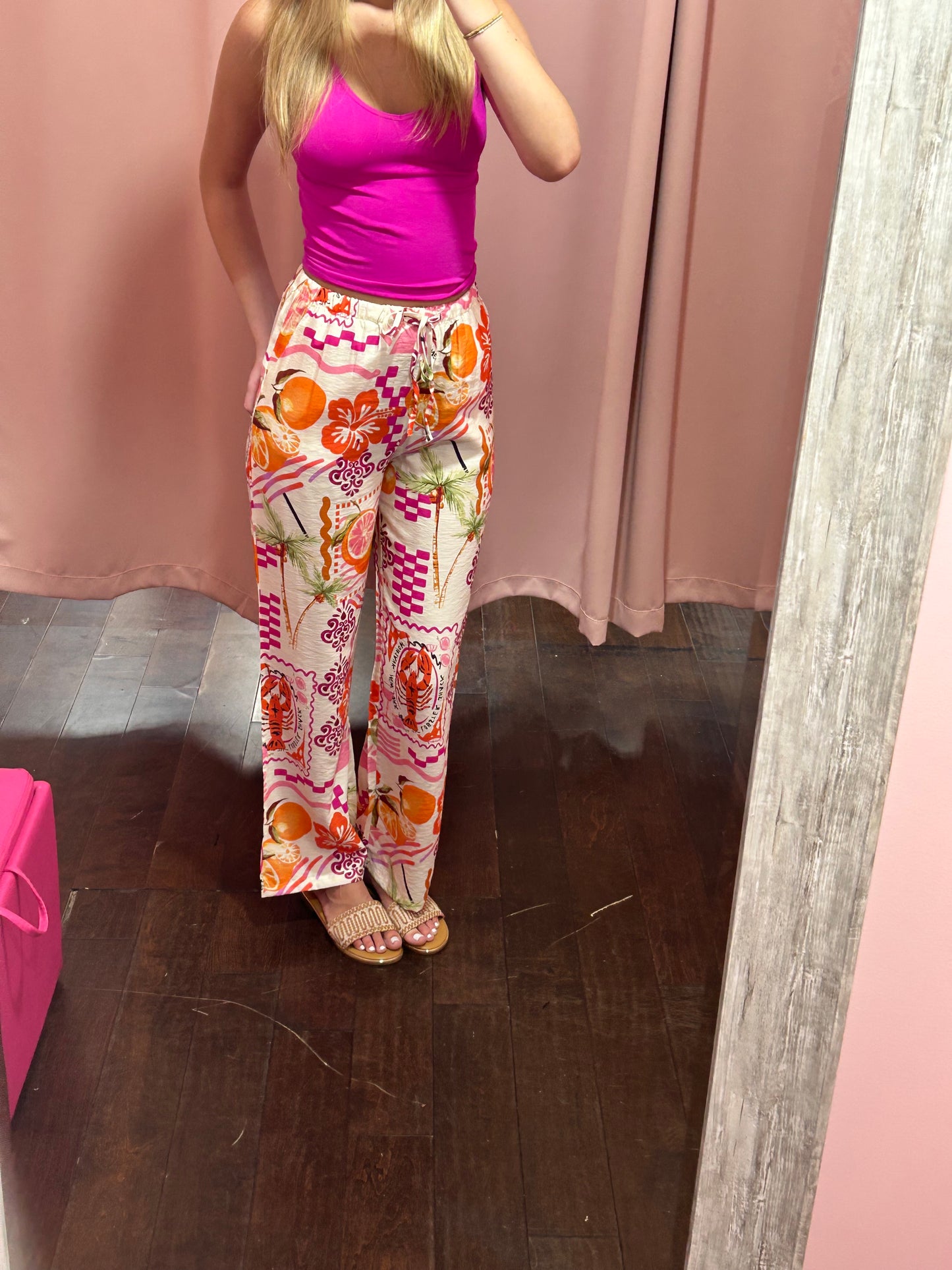 Tropical Postcard Wide Leg Pants