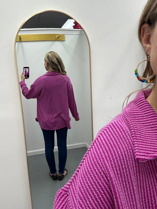 Ribbed Blouse Magenta