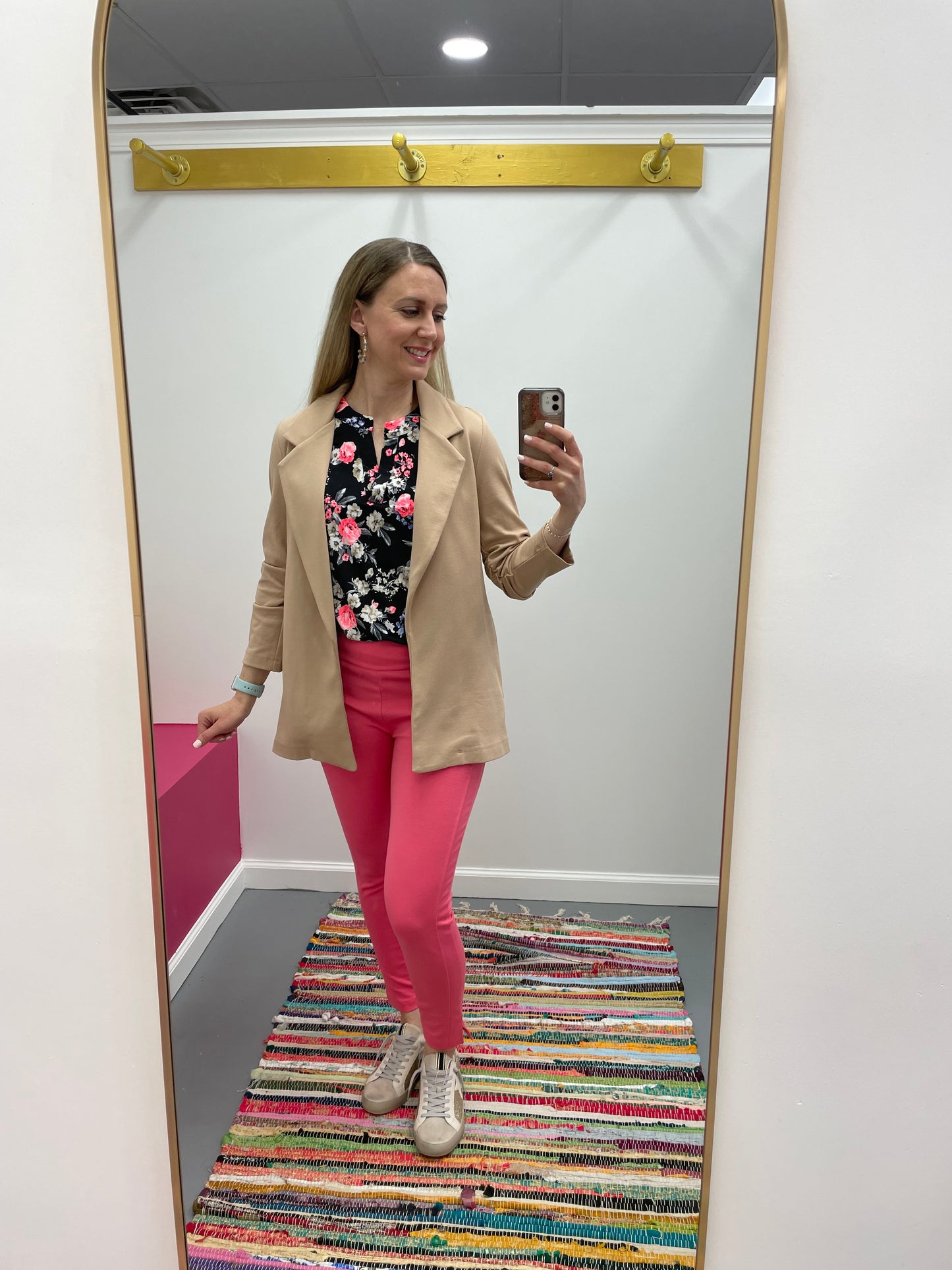 Skinny Ponte Pants 26" Coral