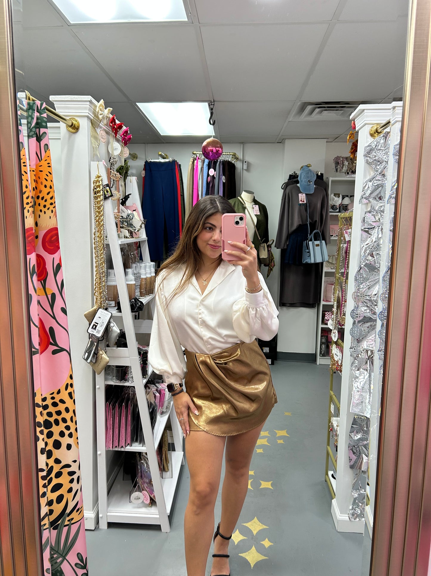 Mini Wrap Skort Gold