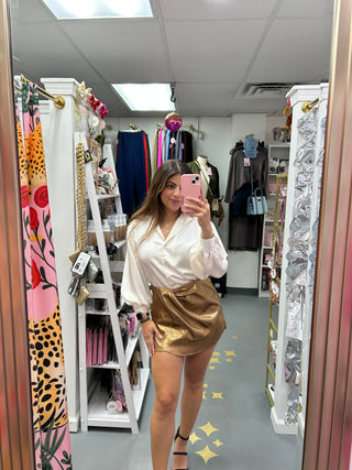 Mini Wrap Skort Gold