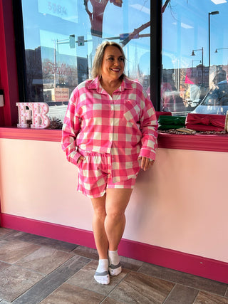 Pink Plaid PJ Set