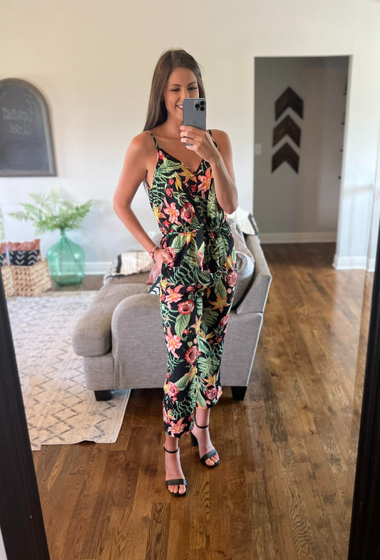 Tropical Days Tie Jumpsuit