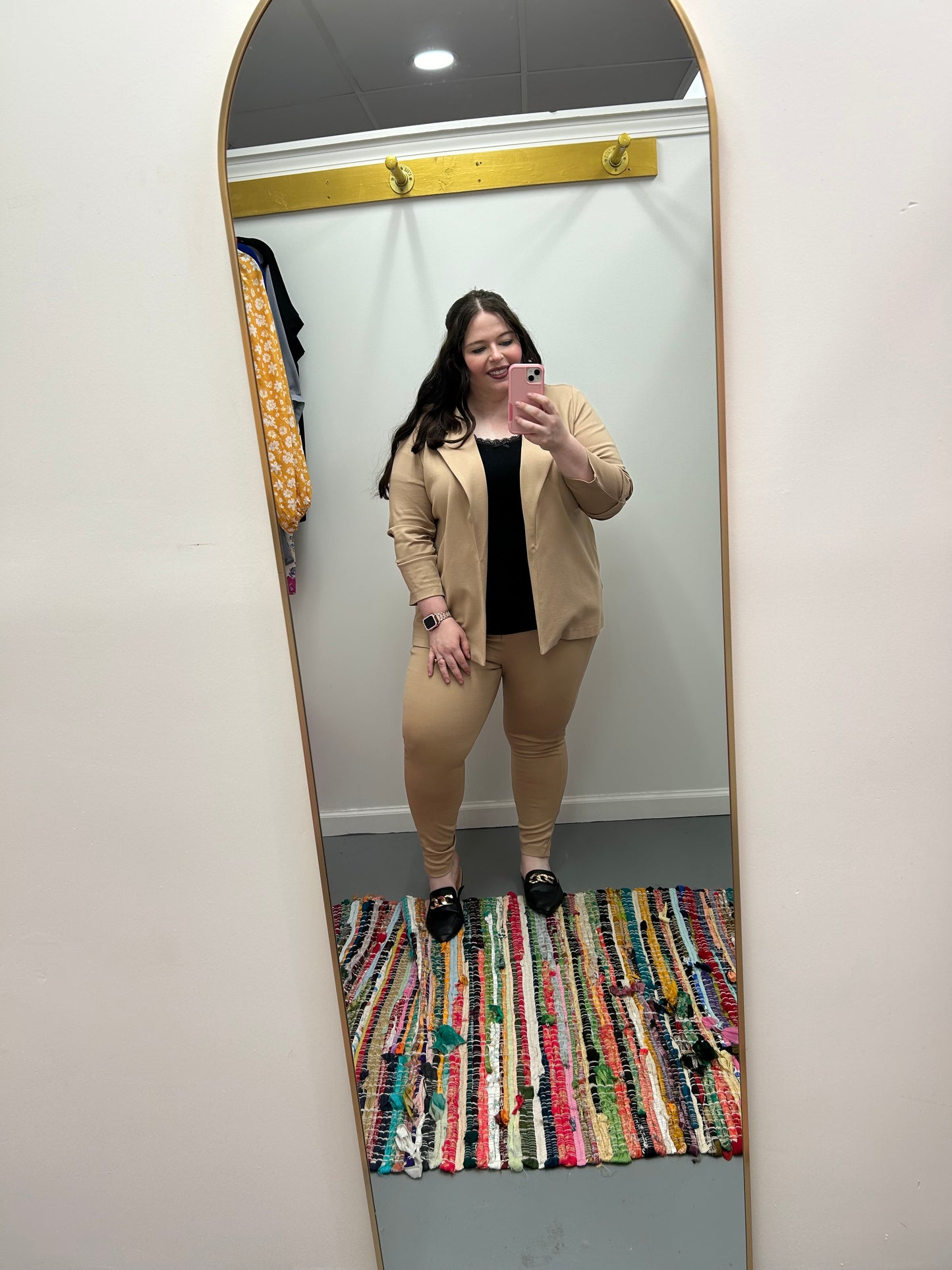 Skinny Ponte Pants 26" Tan