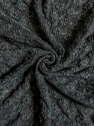 Floral Lace SS Top Black