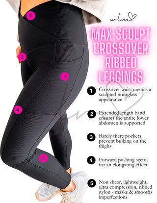 Max Sculpt Ribbed Leggings Black
