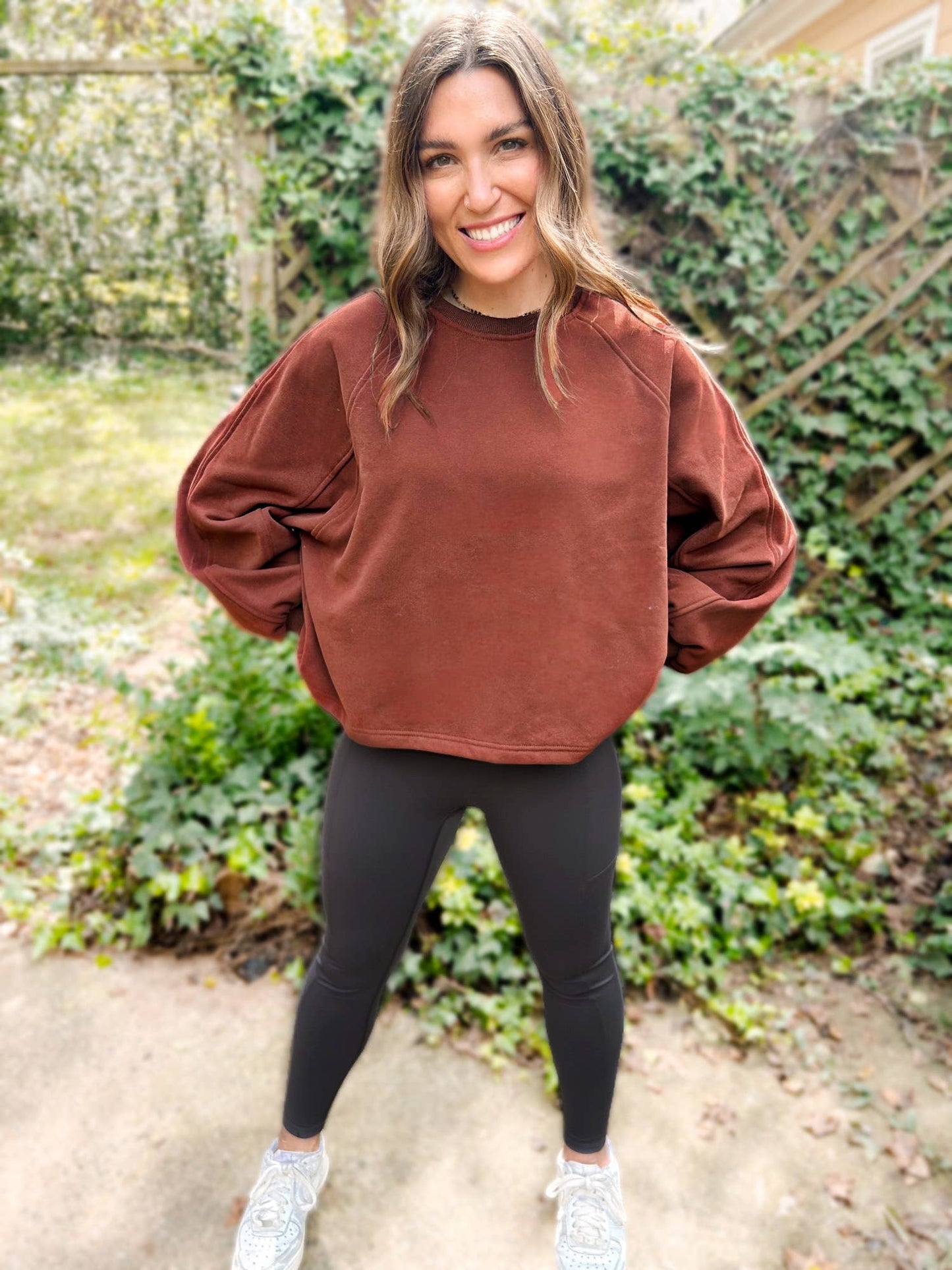 Balloon Sleeve Sweatshirt Cocoa