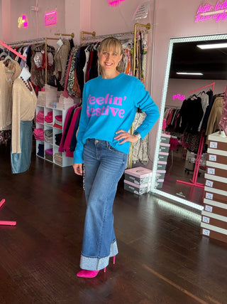 30" Cuff Crush Wide Leg Jeans