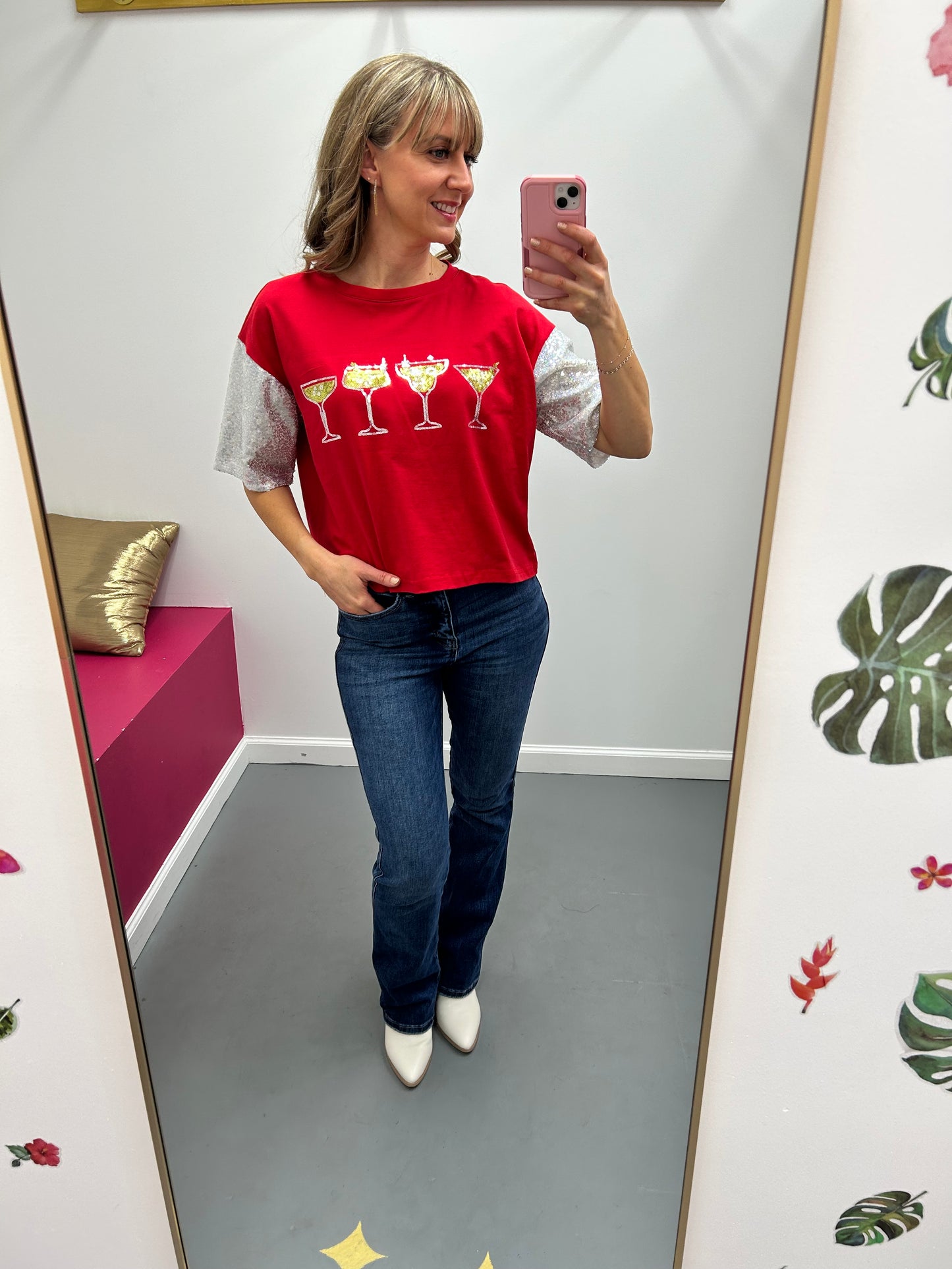 Cocktail Time Crop Tee