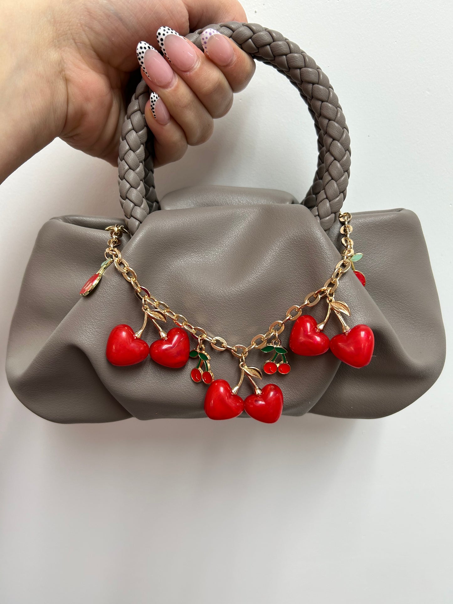 Bag Chain Cherry Hearts