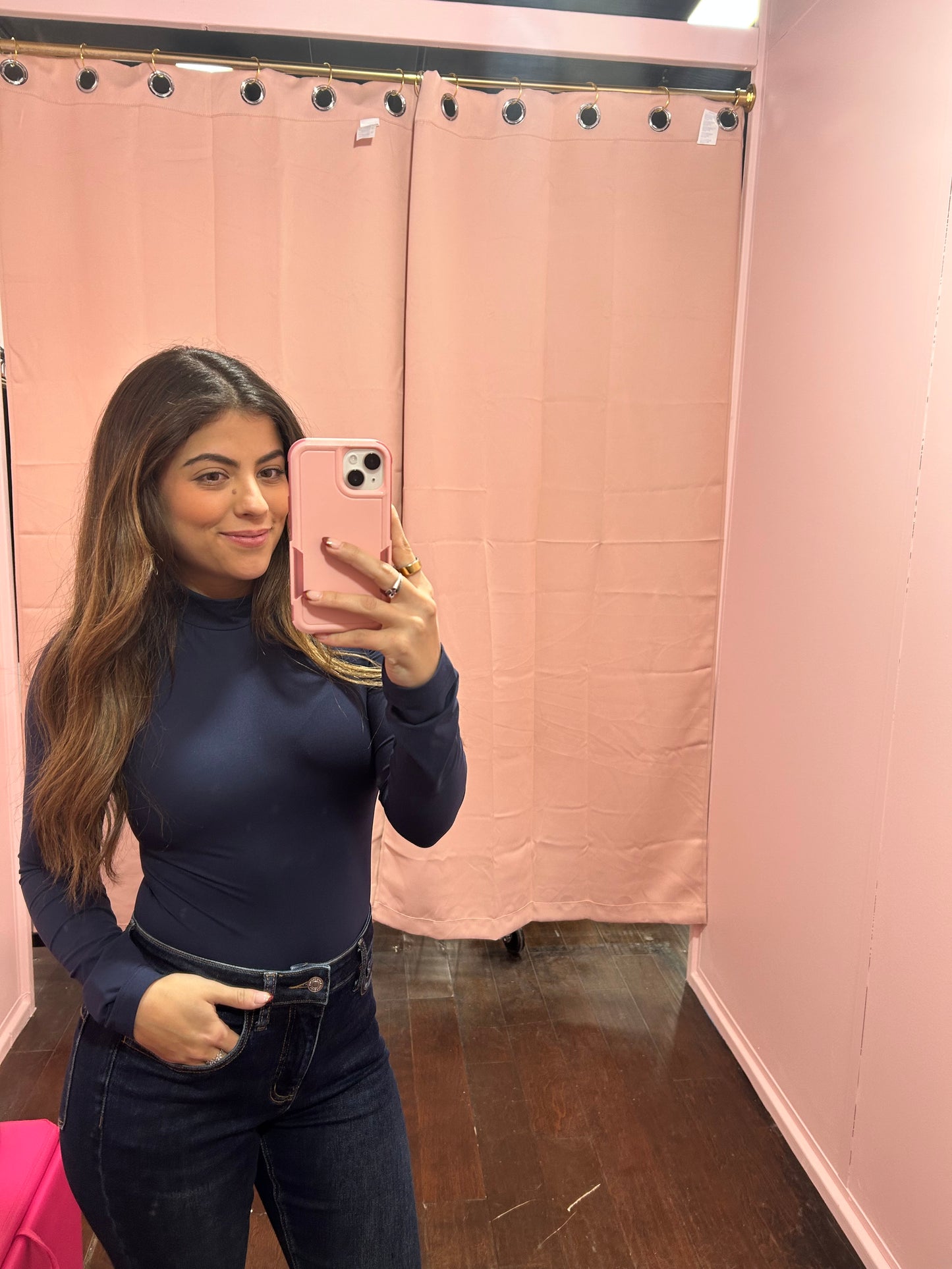 Curvy Butter Stretch Bodysuit Navy