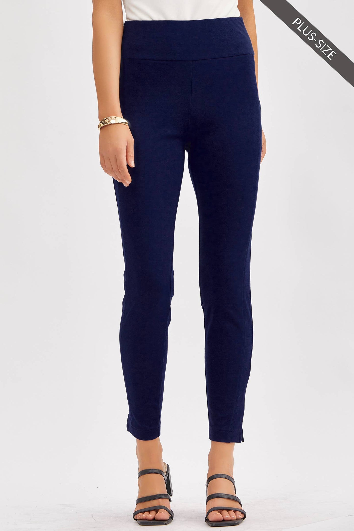 Curvy Skinny Ponte Pants 28" Black