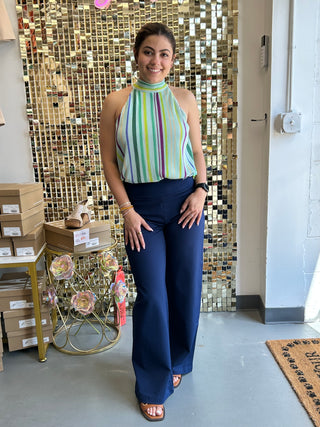 Ponte Wide Pants 31" Navy