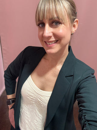 3/4 Sleeve Blazer Forest Green