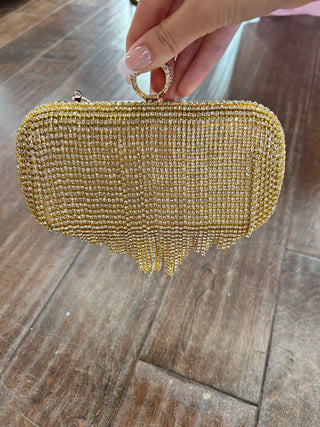 Dripping Sparkle Clutch Gold