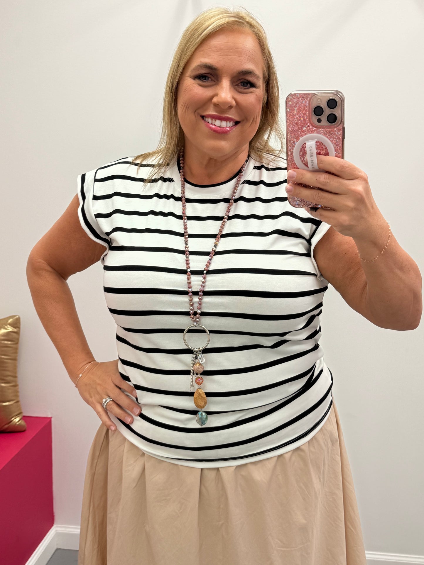 Stripped Dressy Tank