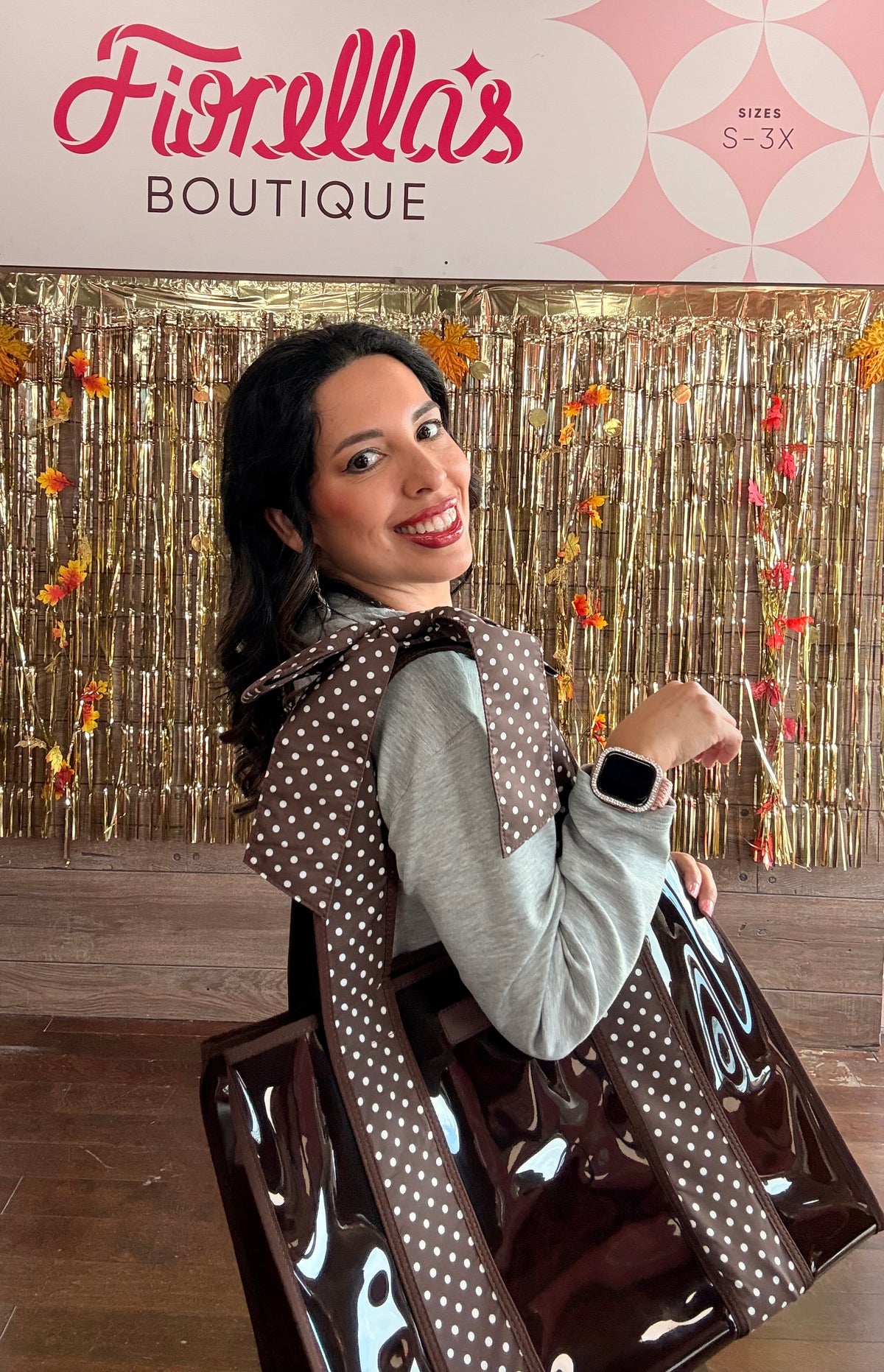 Espresso Polka Dot Bow Jelly Tote Bag