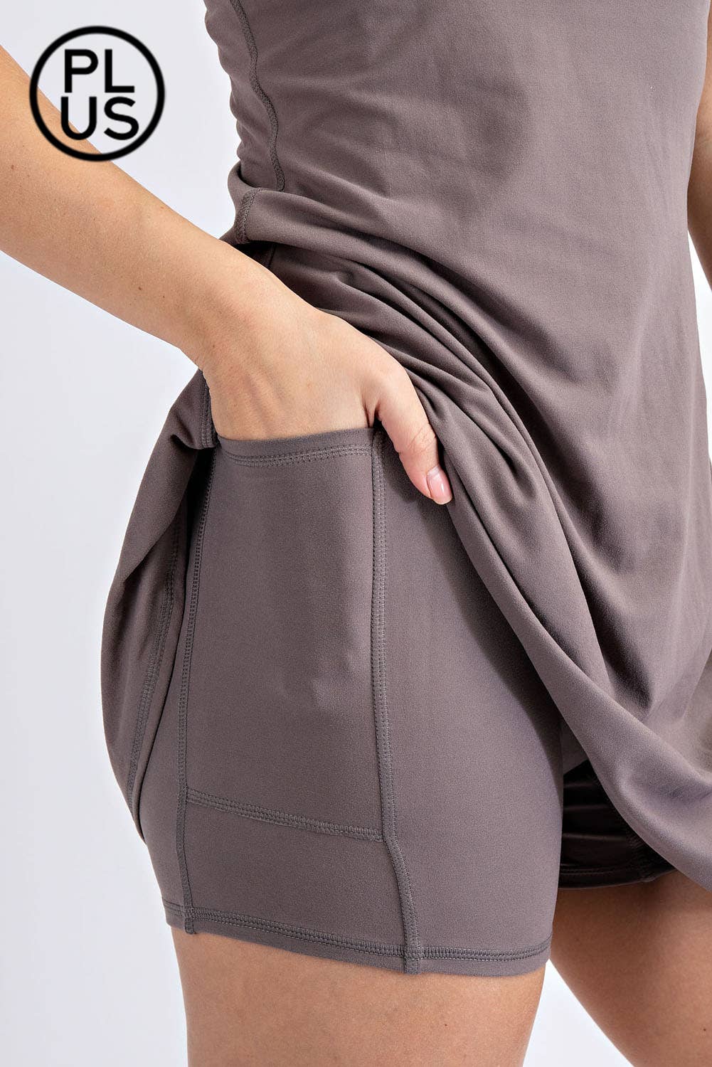 Curvy Active Romper Gray