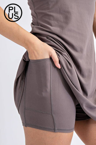 Curvy Active Romper Gray