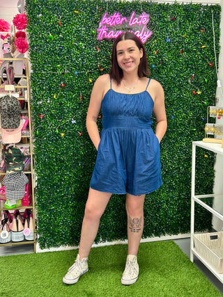 Denim Cut Out Romper